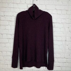 Athleta Sweater Womens Small Purple Turtleneck Ribbed Long Sleeve